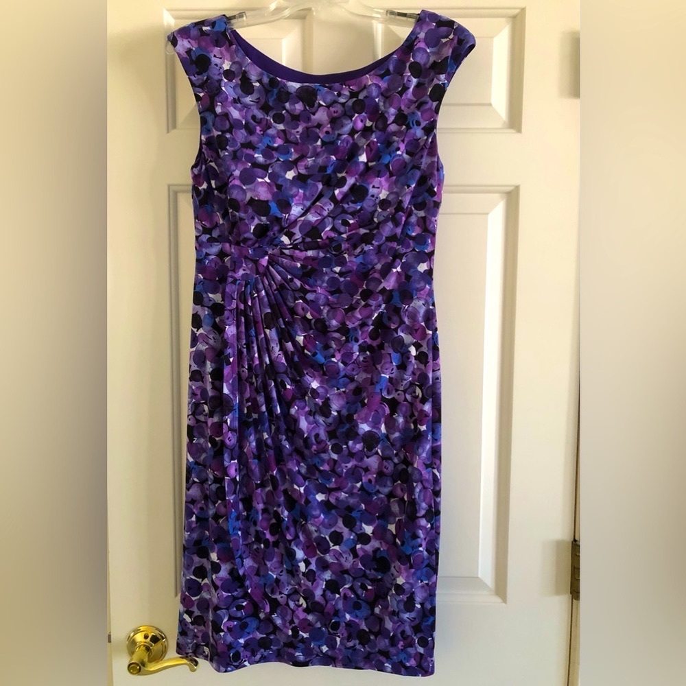 Dress Barn size 10P dress mock wrap with ruching